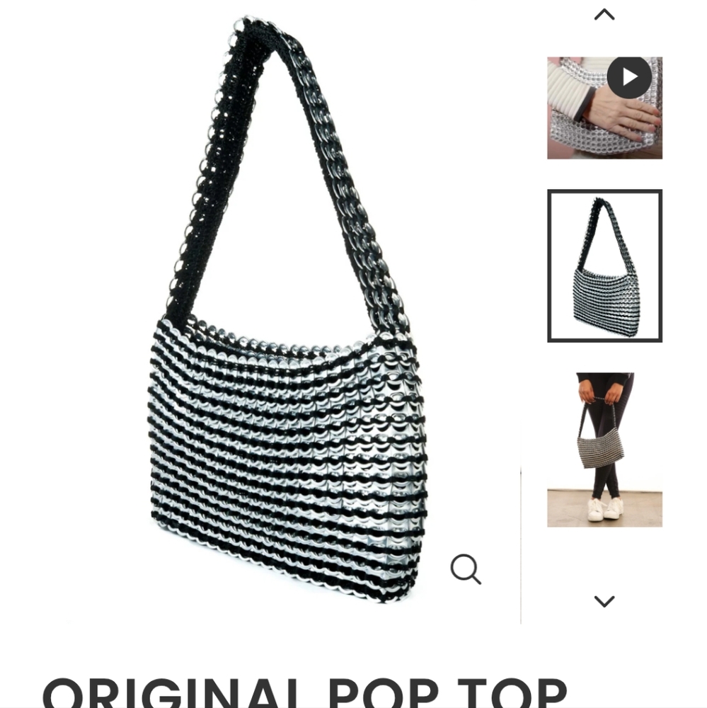Escama Studio Elegant Black and Silver Chainmail Shoulder Bag